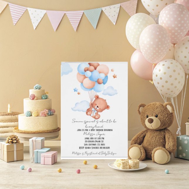 Convites Beauty Loved Baby Shower Invitation  (Personalize this cute beary love baby shower invitation. )