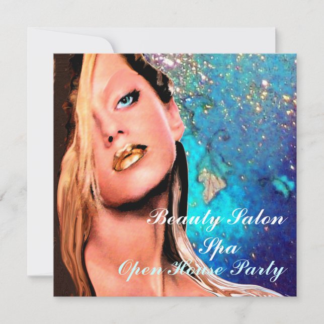 Convites BEAUTY SALON SPA Open House Party Monograma (Frente)