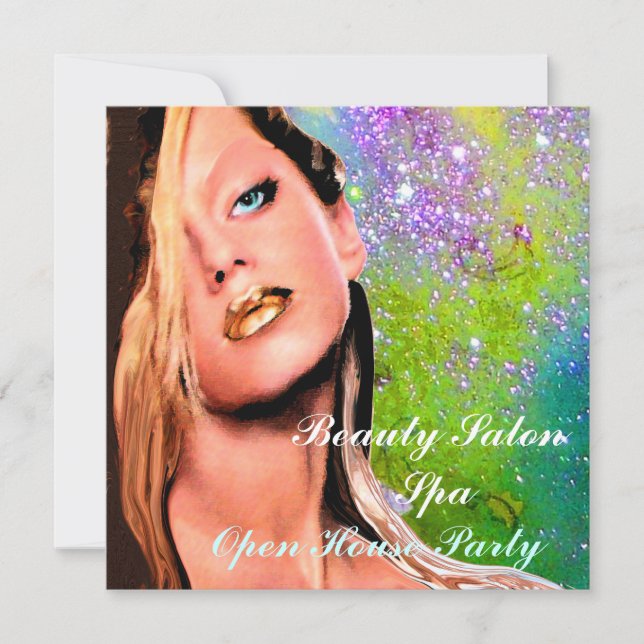 Convites BEAUTY SALON SPA Open House Party Monograma (Frente)