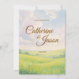 Convites Beauty Watercolor Scenery Wedding Invitation