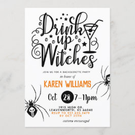 Convites Beba as bruxas na Festa de solteira do Dia das Bru