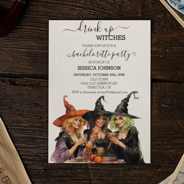 Convites Beba Bruxas Festa de Despedida de Solteira Hallowe (Criador carregado)