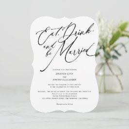 Convites Beba e se case com o casamento do Modern Script