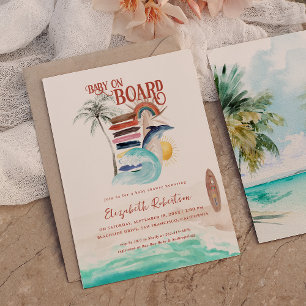 Convites Bebê a Bordo Churrasco de Bebê Boho Surf