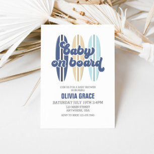 Convites Bebê a Bordo Prancha de Surf Praia Baby Shower