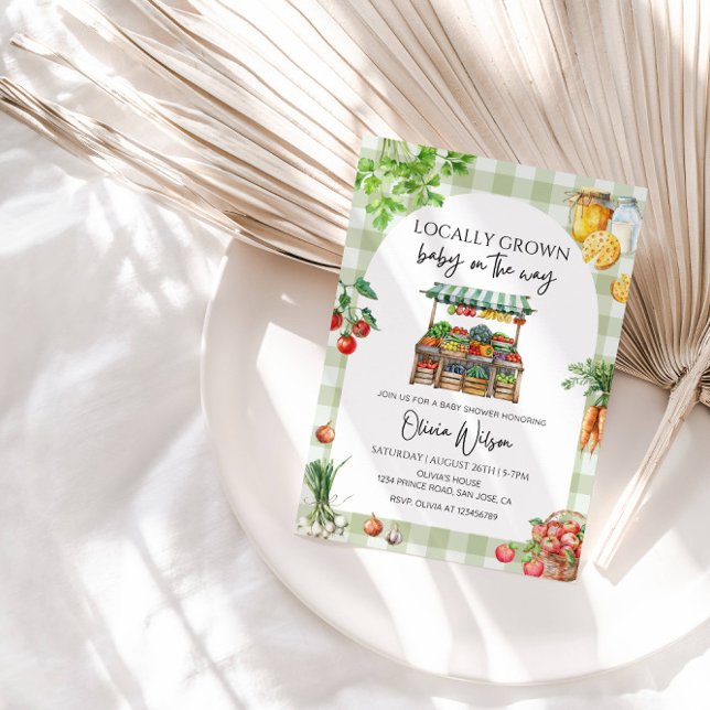 Convites Bebê a Caminho Cultivado Localmente – Tema de Faze (Criador carregado)