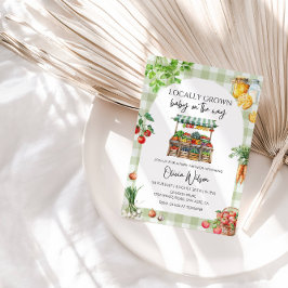 Convites Bebê a Caminho Cultivado Localmente–Tema de Fazend