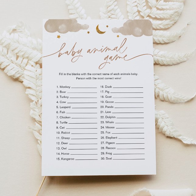 Convites Bebê Animal Game Twinkle Little Star Chá de fralda (Criador carregado)