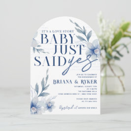 Convites Bebê Arqueado Acaba de Dizer Sim Floral Branco Com