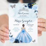 Convites Bebê Azul e Borboleta Marinho 3 Charra Quinceanera<br><div class="desc">Bebê Azul e Borboleta Marinho 3 Charra Quinceanera Convite Mis Quince Anos,  15 Birthday</div>