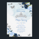 Convites Bebê Azul e Borboleta Marinho Charra 15 Anos 3<br><div class="desc">Bebê Azul e Borboleta Marinho Charra 15 Anos 3 ConviteMis Quince Anos,  15 Aniversário</div>