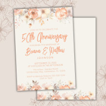 Bebê Bege Marfim Floral 50º Aniversário de Casamen