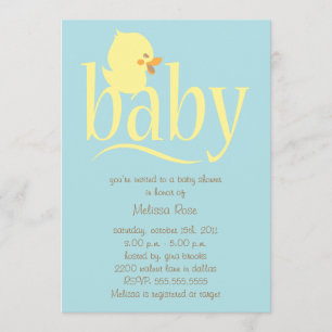 Convites Bebê Blue Ducking Baby Shower Invitations.