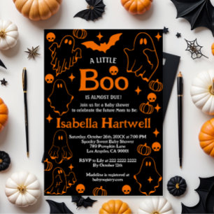 Convites Bebê bonito no caminho - Chá de fraldas de Hallowe
