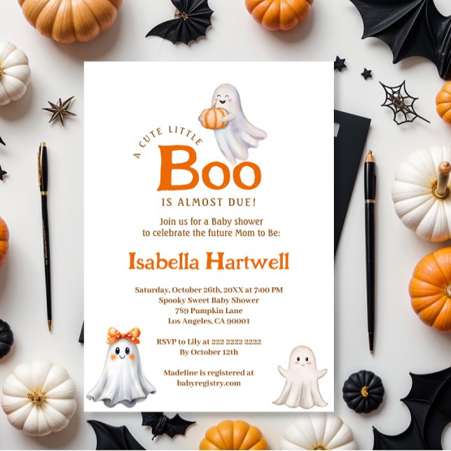 Convites Bebê bonito no caminho - Chá de fraldas de Hallowe (Criador carregado)