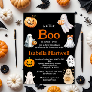 Convites Bebê bonito no caminho - Chá de fraldas de Hallowe