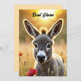 Convites Bebê burro pacífico natureza vermelha papoila