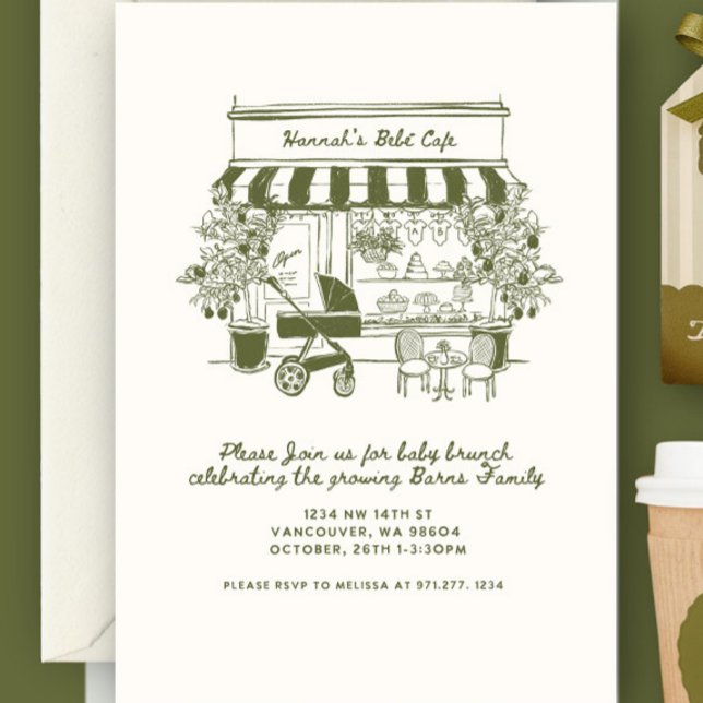 Convites Bebe Cafe | bebê está fervendo | BAB temática de c (Criador carregado)