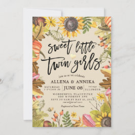 Convites Bebê Choreira Convida Pequenas Garotas Gêmeas Doce