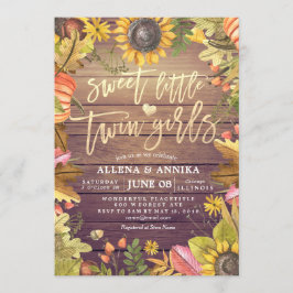 Convites Bebê Choreira Convida Pequenas Garotas Gêmeas Doce