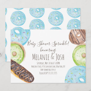 Convites Bebê Churrasco de Donut de Aquarela Doce Sprinkle