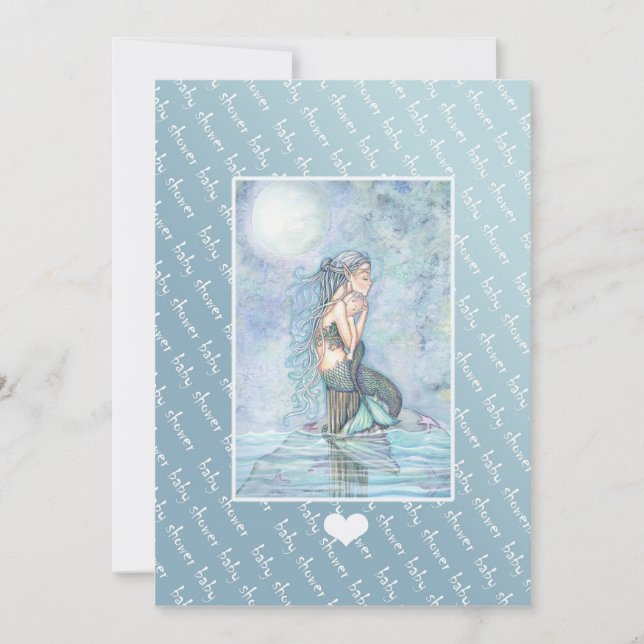 Convites Bebê - Chuveiro Convida Sereia e Bebê (Frente)