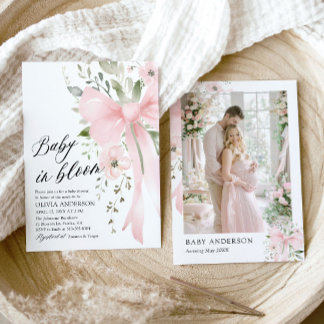 Convites Bebê cor-de-rosa com Chá de fraldas de Bloqueio Fl