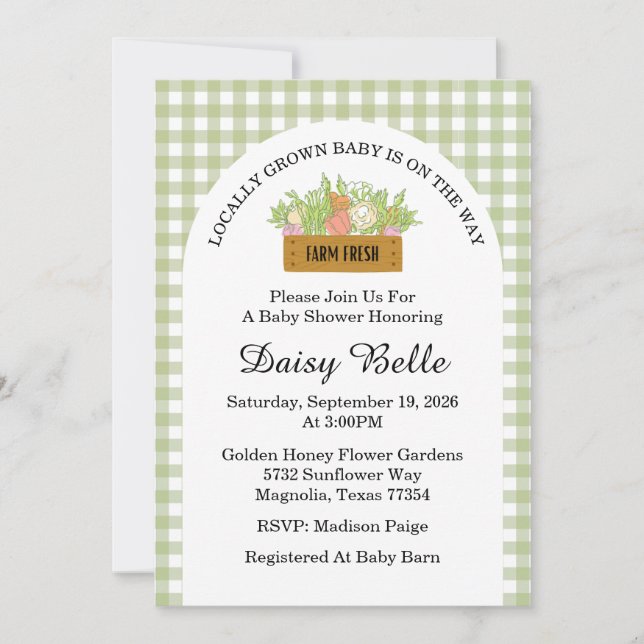 Convites Bebê Cultivado Localmente Está No Caminho Do Chá d (Frente)