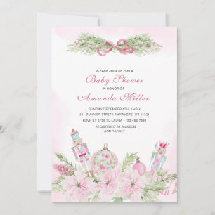 Convites Bebê de ballet do quebra-nozes de Natal em aquarel