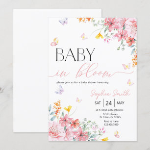 Convites Bebê de Blogue Chá de fraldas de Borboleta