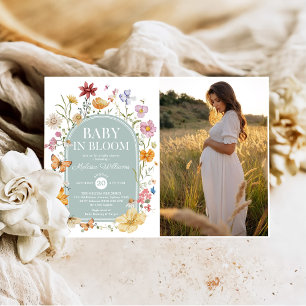 Convites Bebê De Flor Selvagem Em Chá De Garota Bloqueada
