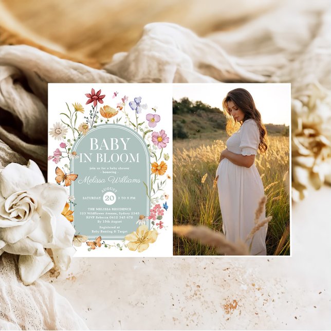 Convites Bebê De Flor Selvagem Em Chá De Garota Bloqueada (Criador carregado)