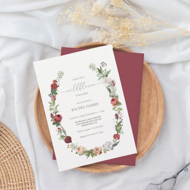 Convites Bebê de Flor Selvagem na Bloomia Chá de fraldas (Criador carregado)