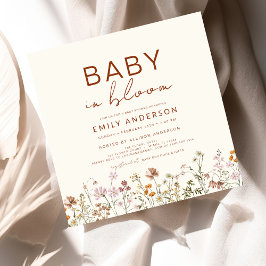 Convites Bebê de flor selvagem no Bloom Chá de fraldas Terr