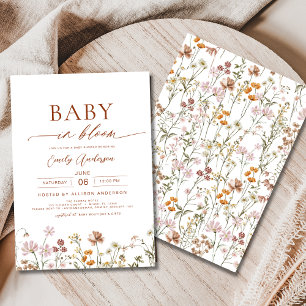 Convites Bebê de flor selvagem no Bloom Chá de fraldas Terr
