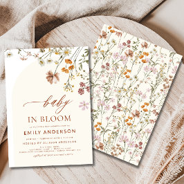 Convites Bebê de flor selvagem no Bloom Chá de fraldas Terr