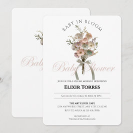 Convites Bebê de Flor Selvagem Preso no Chá de fraldas Bloo