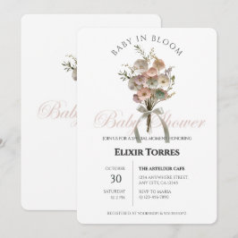 Convites Bebê de Flor Selvagem Preso no Chá de fraldas Bloo