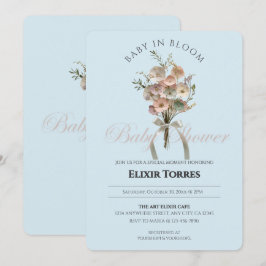 Convites Bebê de Flor Selvagem Preso no Chá de fraldas Bloo