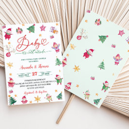 Convites Bebê de inverno É Chá de fraldas de Aquarela Fria