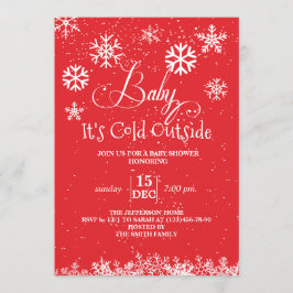 Convites Bebê de inverno Está Frio Fora do Chá de fraldas