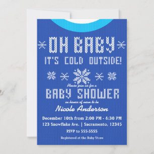 Convites BEBÊ DE INVERNO Suéter de Tricô para Chás de Bebê