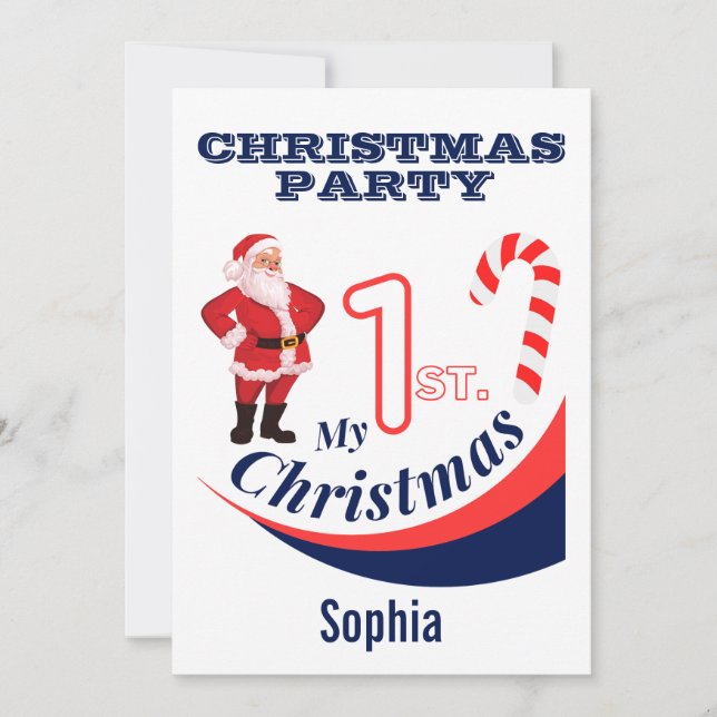 Convites Bebê de Natal "Meu Natal de 1rua" (Frente)