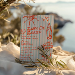 Convites Bebê Desenhado À Mão No Chá de fraldas Surf De Ver