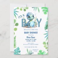 Bebê Dinossauro Ovo Verde e Chá de fraldas Azul