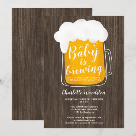 Convites Bebê divertido preparando chá de fraldas de cervej