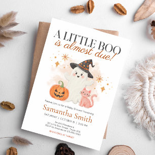 Convites Bebê do Dia das Bruxas Little Boo Chá de Fraldas