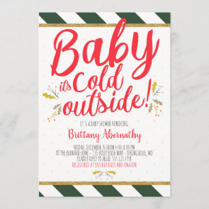 Convites Bebê do Natal é chá de fraldas exterior frio