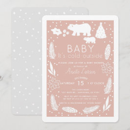 Convites Bebê do Urso Polar É Frio Fora do Chá de fraldas R