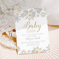 Bebê É Frio Fora de Prata Floco de Neve Dourado